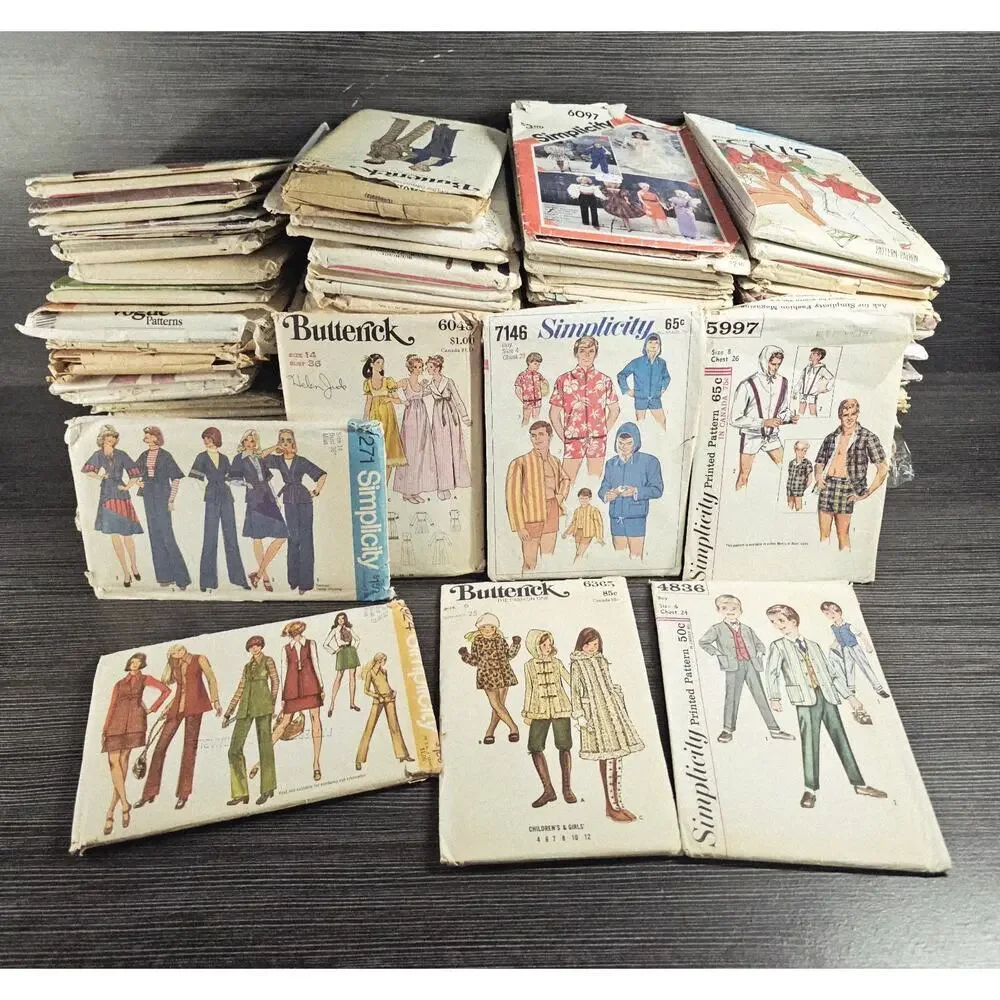 140 Vintage Sewing Patterns 1970s–80s McCall’s Simplicity Butterick Mixed Lot
